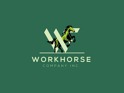 Workhorse - Logo Design branding design flat logo graphic design horse logo illustration logo minimal logo vector wc logo