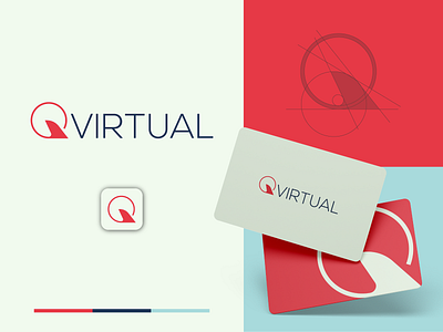 QVirtual - Brand Identity Design airline logo app branding design graphic design illustration logo logo design logomark qvirtual logo typography ui ux vector virtual airline virtual logo