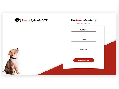 Learn Academy CyberSafeTT design illustration login page ui ux