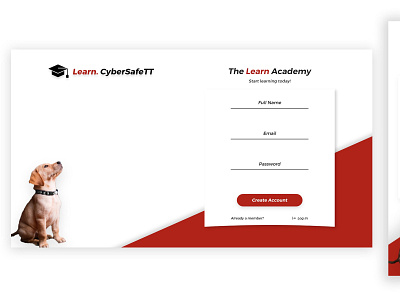 CyberSafeTT Learning Academy app design lms login page ui ux