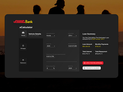 JMMB eCalculator app calculator dailyui design jmmb bank ui ux