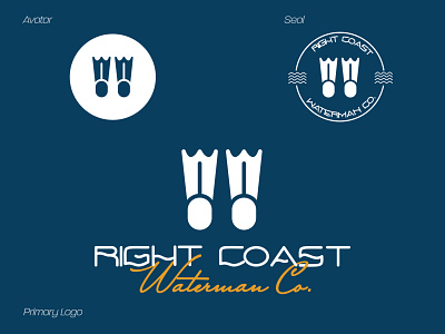 Right Coast Waterman app branding design icon illustrator logo typography vector