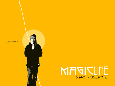 "Magic Line" Lonnie Kauk artwork climbing design digitalart magazine design poster art rockclimbing yosemite