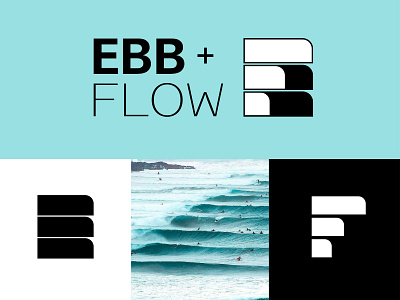 Ebb & Flow rejected branding design icon logo surfing tides waves