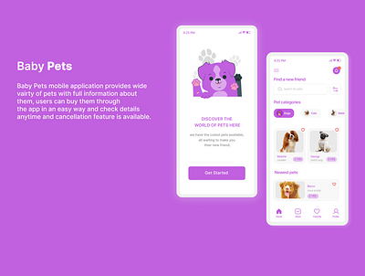 Baby Pets app design pets ui ux