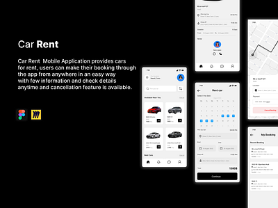 Car Rent app cars design rent ui ux