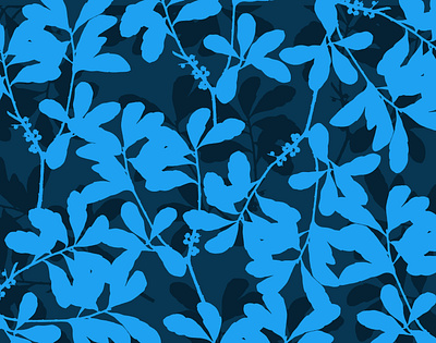 Blue Grey Foliage abstract botanical art botanical illustration design floral flower garden pattern pattern design pattern designer