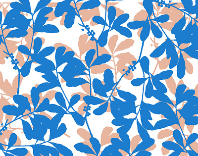 Blue soft Brown Foliage abstract botanical art botanical illustration design floral flower garden pattern pattern design pattern designer