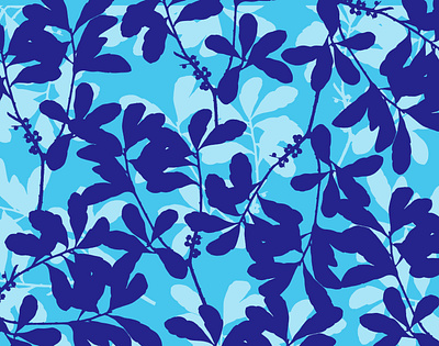 Blue White Foliage abstract botanical art botanical illustration design floral flower garden pattern pattern design pattern designer