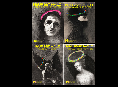 Advertising Campaign for fictional Neurset Halo advertising branding graphic design illustration layout logo print