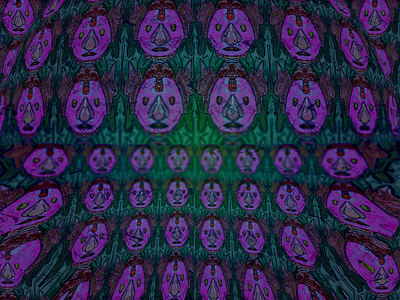 IN A DREAM MY FATHERS ARRIVED digital paiting green illustration nightmare psychedelic purple tesselation