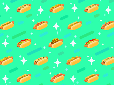 Hot Doggery food fun hotdog hotdogspace illustration junkfood latenight pattern space vector