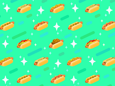 Hot Doggery food fun hotdog hotdogspace illustration junkfood latenight pattern space vector