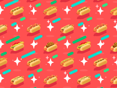Hot Doggery, Animated! animated flash food gif illustration pattern vector