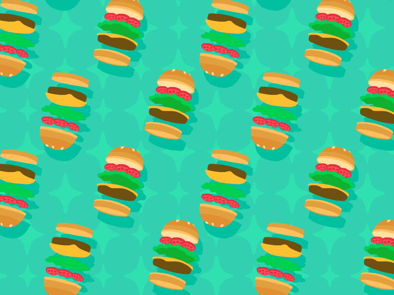 Burger Jive! animation burger cheeseburger food fun gif illustration stars vector