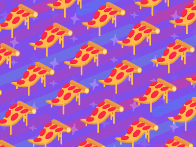The majestic pizza makes it's journey upstream animation food gif illustration junk food pepperoni pizza space stars vector