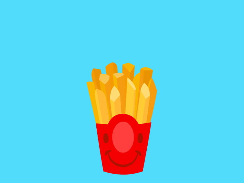 Happy Fries animated animation french fries fries gif junk food late night