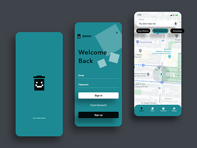 Dog poo Waste Bin/ Recycling Spot searching app app bin brand identity map recycle recycling searching spot spots ui ui ux ui design uidesign uiux ux ux ui ux design uxdesign uxui waste