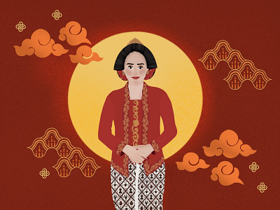 Javanese woman traditional dresses art dresses illustration traditional woman womanillustration