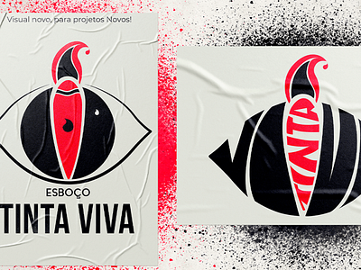 Panfletos Visuais-Esboço Tinta Viva (Marca) esboço logo marca mockup panfleto tinta viva