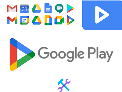 Google Play Logo | Redesign app branding google google play icons logo minimal play rebrand