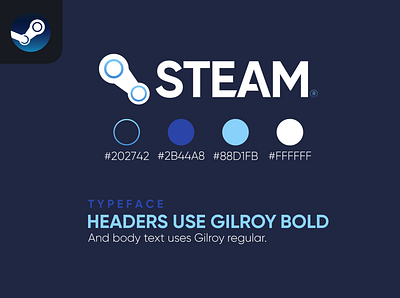 Steam by Valve | Rebrand app branding design rebrand steam valve