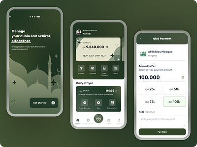 Shariah Mobile Banking App design financial islam m banking mobile app shariah m banking ui ux visual exploration