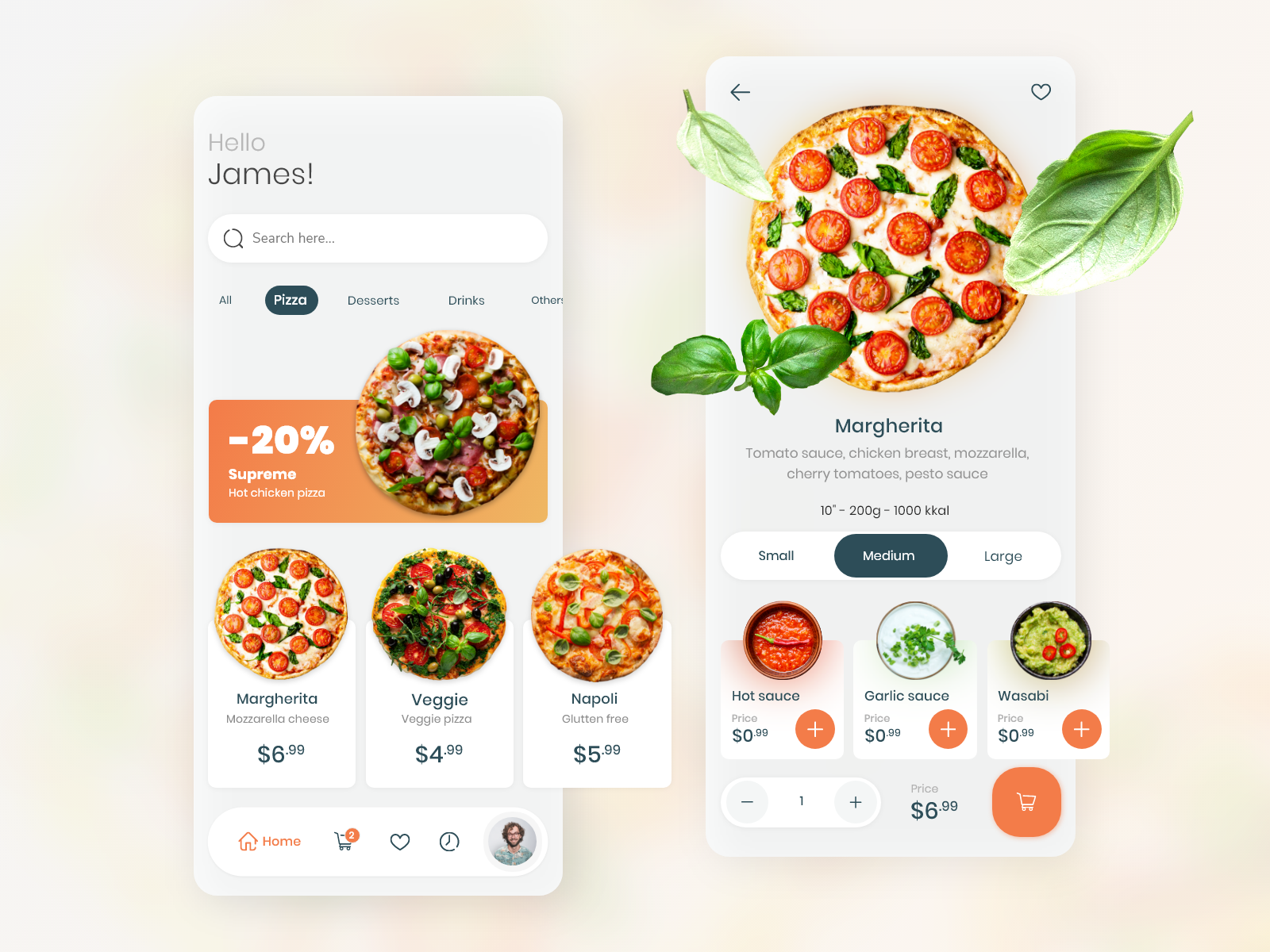 Pizza Delivery - Mobile App by Lorin U. on Dribbble