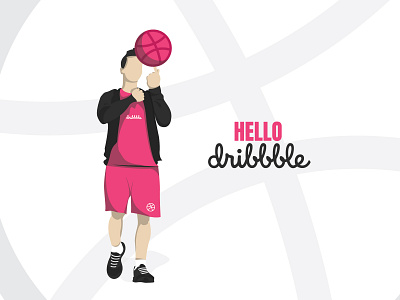 Hello Dribbble character creative debut design hello hello dribbble illustration vector