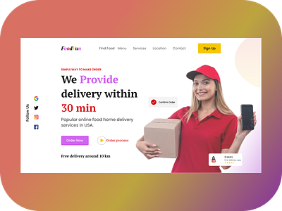 Food Delivery landing page branding food app food app design food app ui food app website template food delivery app food delivery application food delivery desgine food delivery landing page food delivery service food delivery website food web design landing page typography ui ux