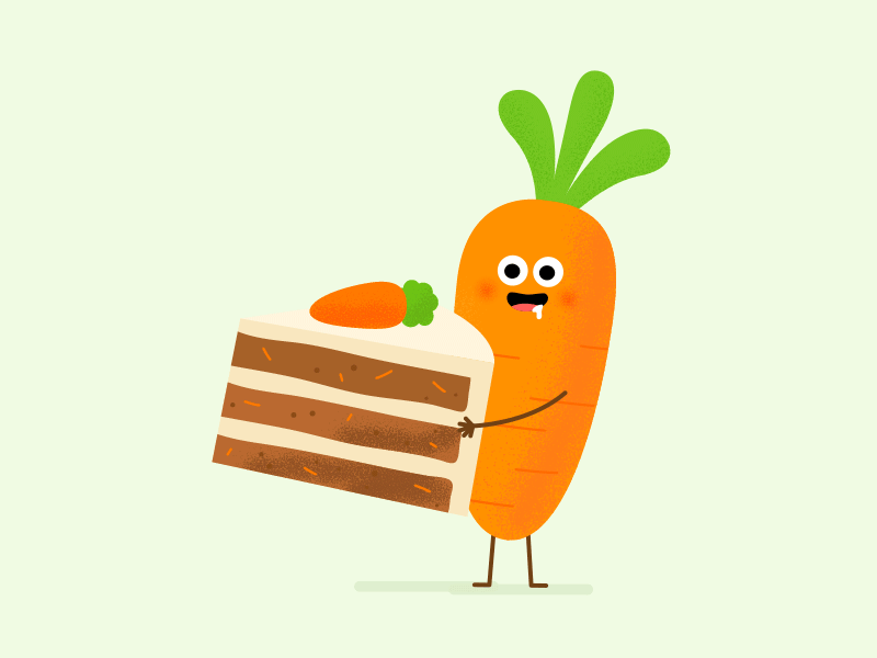 Carrot and Carrot Cake🥕🍰 2d animation cake carrot carrot character character character animation illustration vegetable yummy