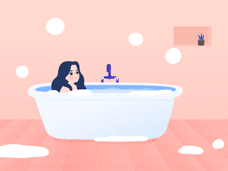 RELAX 2d animation animation bath bubble chill illustration relax relaxing vector