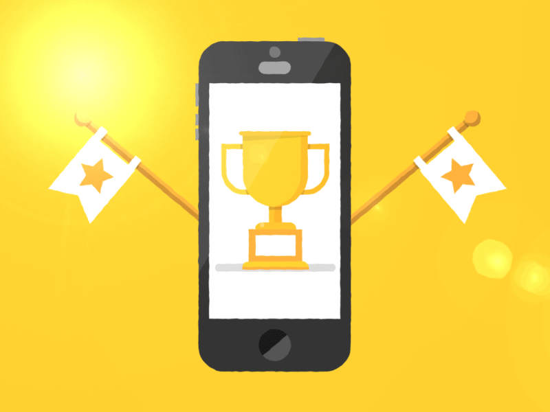 Award Winning App animation gif masse moncho motion graphics smartphone trophy