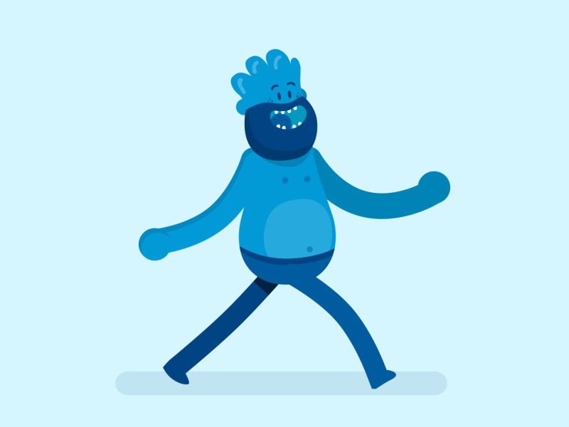 The Blue Giant animation character cycle graphics kids masse moncho motion parapachin ruberhose walk