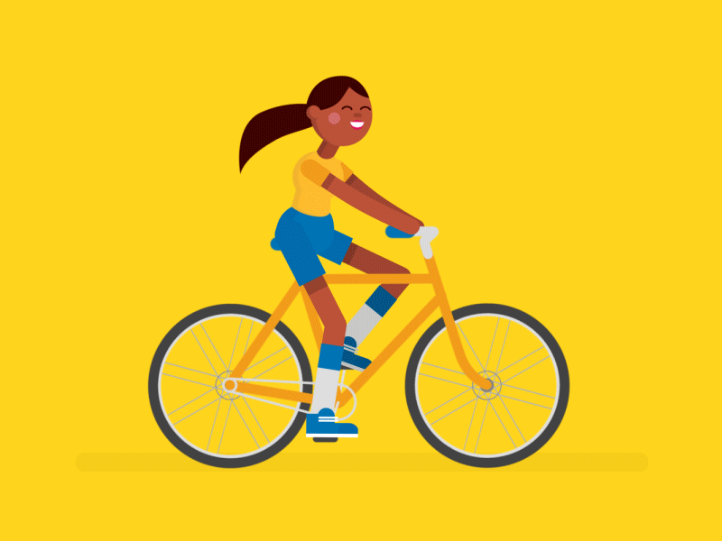 Cycling animation bicycle cycling design illustration masse moncho motion woman