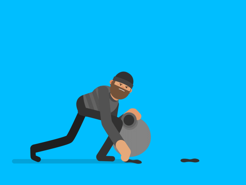 Step Bandit animation bandit character cycle design illustration motion thief walking
