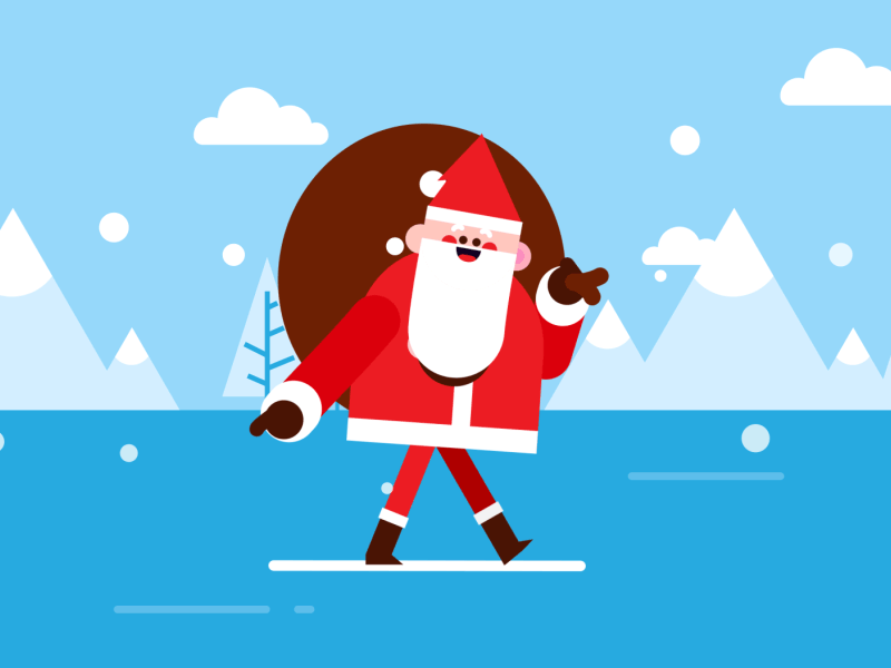 Santa is coming... after effects animation character christmas cute design graphic illustration kids motion santa vector