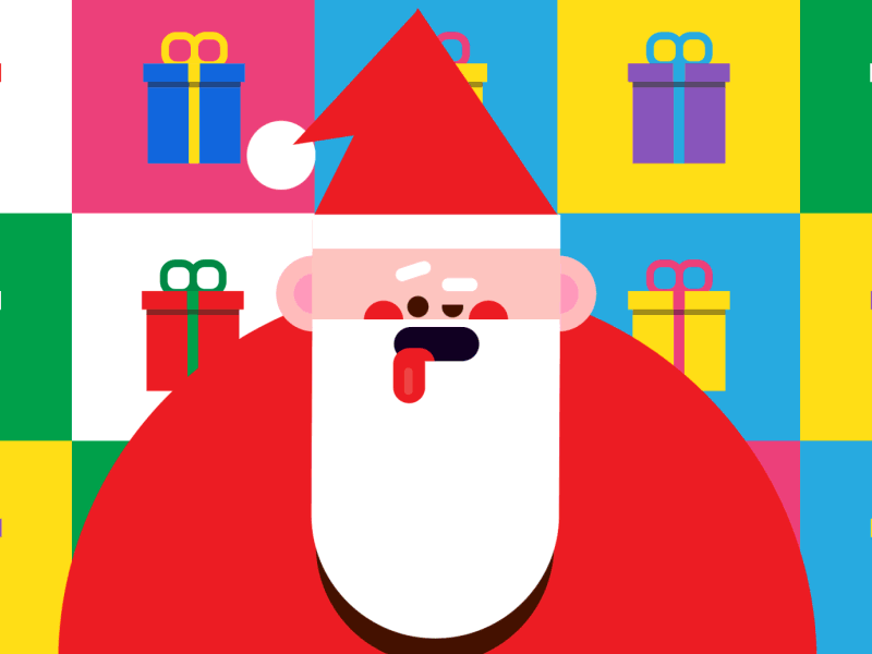 Exhausted Santa after effects animation character christmas cute design graphic illustration kids motion santa vector