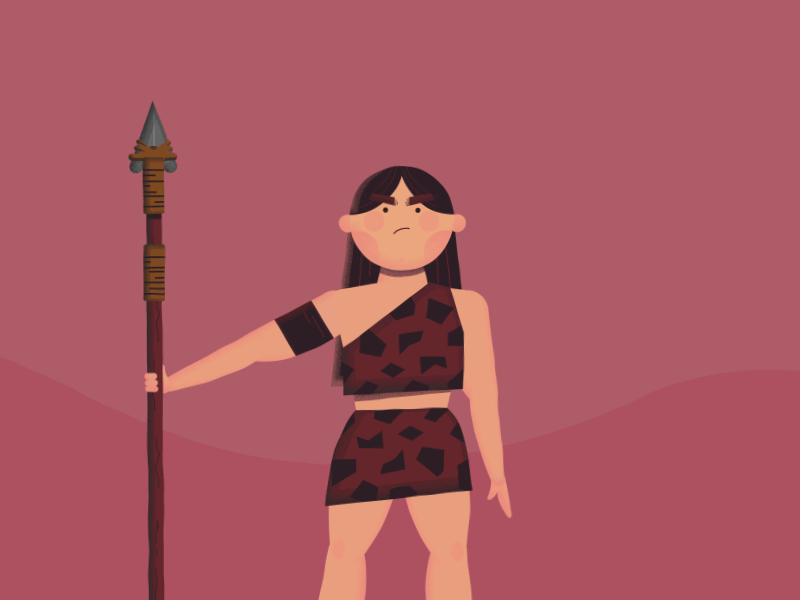 Cavewoman animation cavewoman character design fighter illustration motion