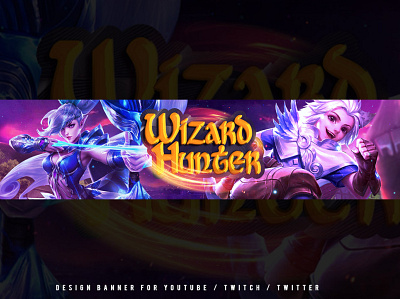 Wizard Hunter - Youtube banner banner esport game esport gamer logo gaming banner header illustration pro twitch gaming youtube