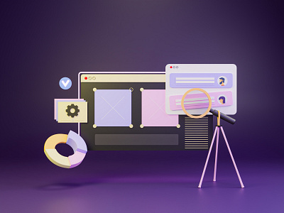UI Concept Design 3D 3d 3dillustration blender dashboard design figma illustration render ui web