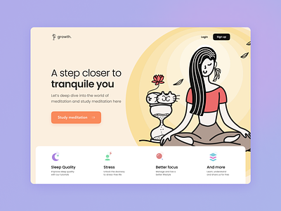 Landing page for meditation website