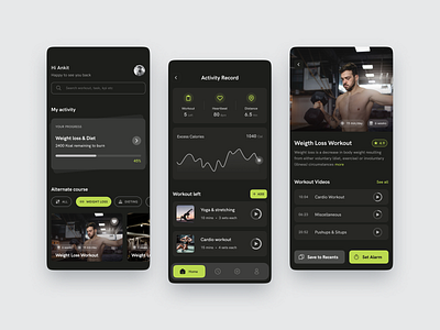 Fitness App app branding clean daily tracker design easy exercise fitness fitness app gym home mobile design simple strength training ui ux workout yoga