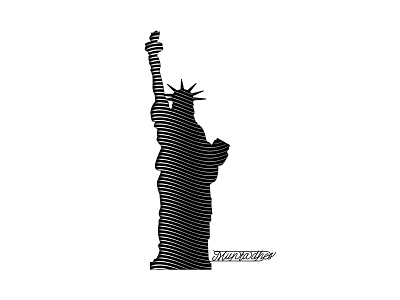The liberty statue line art design illustration inspiration iraq logo muntadher saleh
