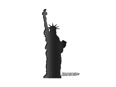 The liberty statue line art