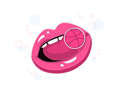 Like this clean dribbble dribbble invite flat illustration invites lines lips minimal pink