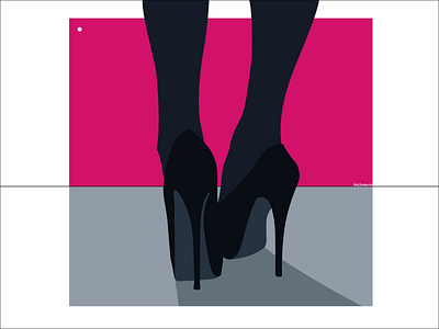 HI:HEELS | S1:E1 clean contrast fashion flat high heels illustration minimal poster poster design style summer