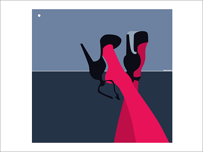 HI:HEELS | S1:E2 clean flat heels high heels illustration landscape lines minimal morning poster