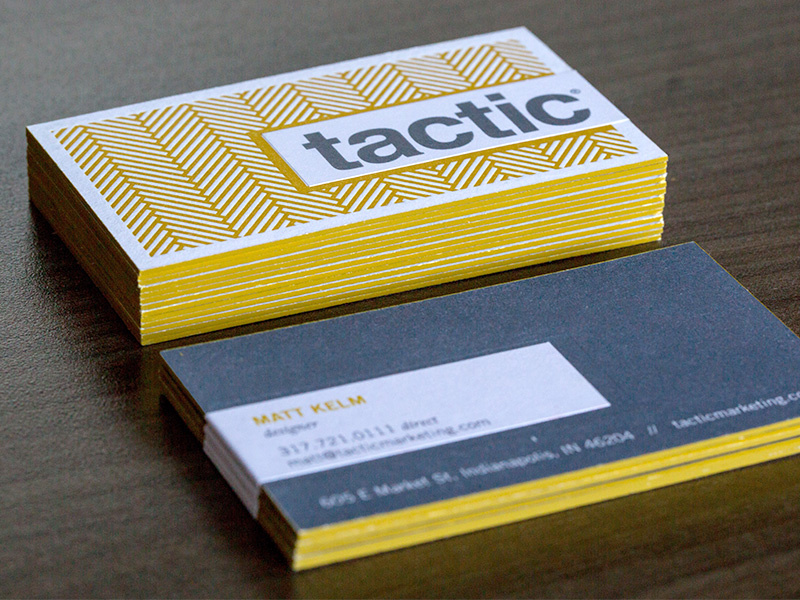 Tactic Business Cards business cards letterpress edge painting sticker