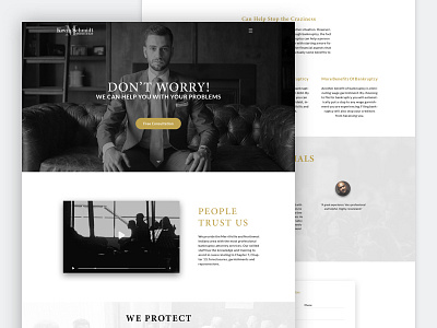 Landing page for a lawyer company landing page web design